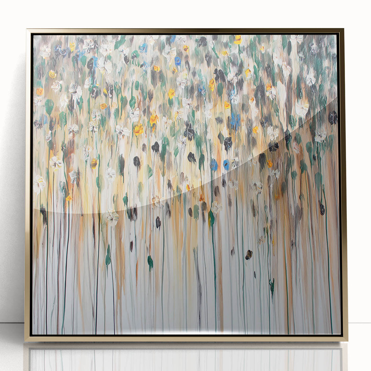Textured Abstract Floral Wall Art – Modern Drip-Style Canvas