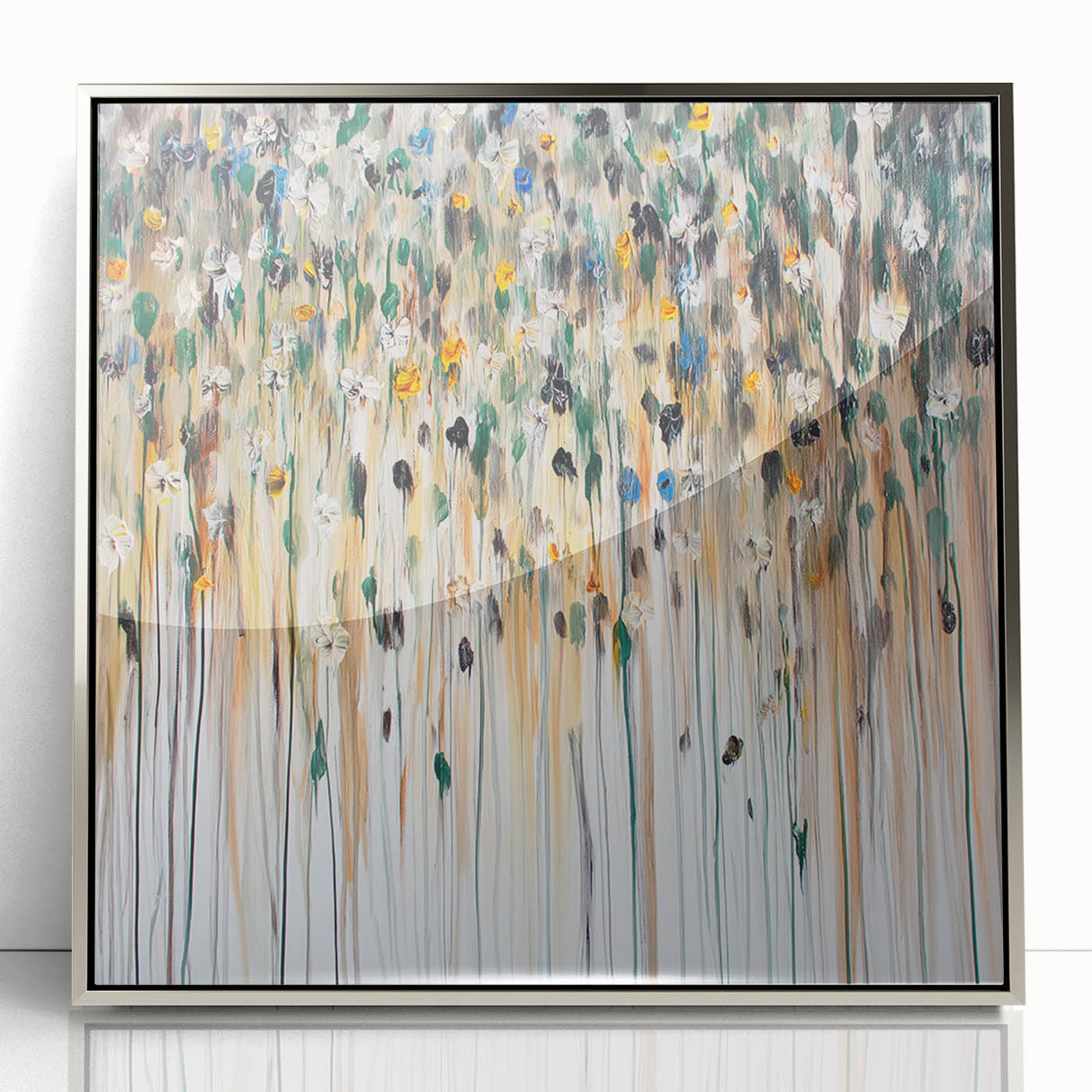 Textured Abstract Floral Wall Art – Modern Drip-Style Canvas