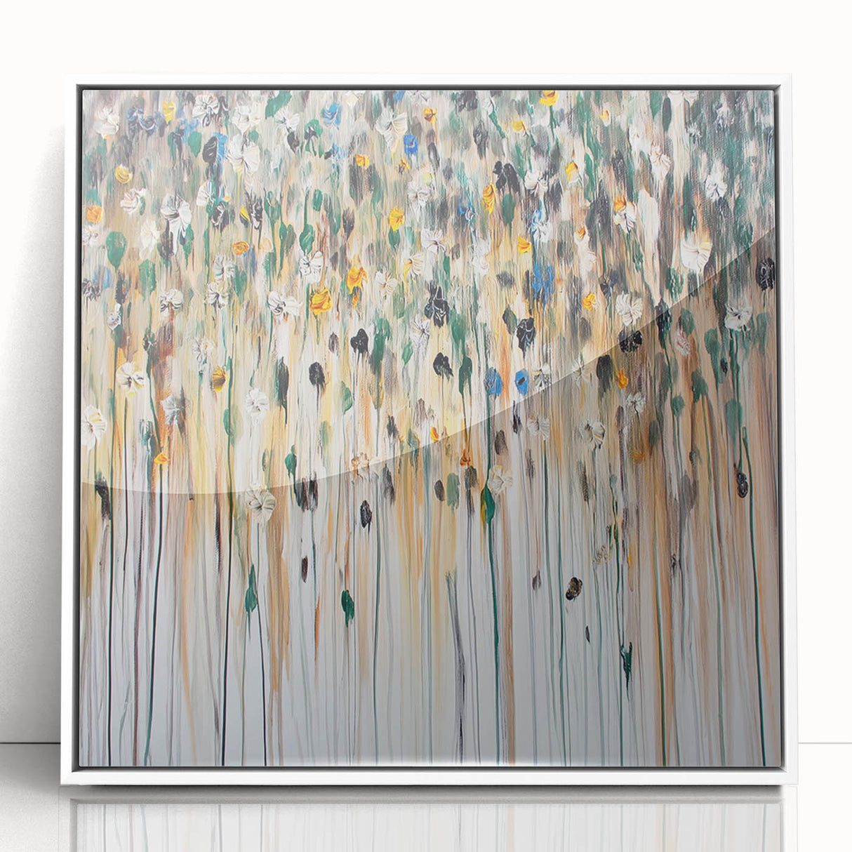 Textured Abstract Floral Wall Art – Modern Drip-Style Canvas