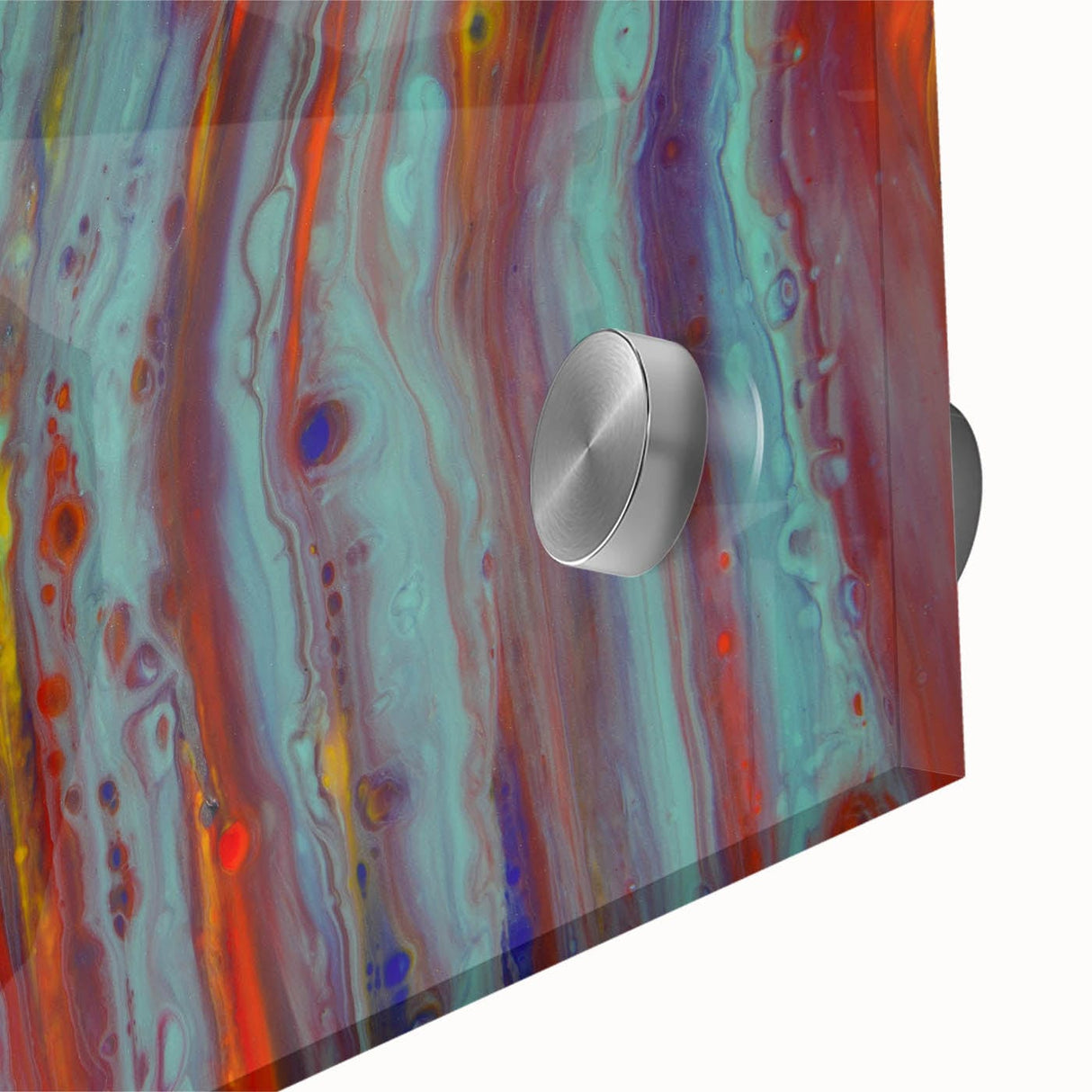 Abstract Fluid Canvas Art – Teal & Orange Modern Wall Print
