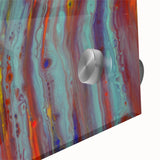 Abstract Fluid Canvas Art – Teal & Orange Modern Wall Print