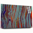 Abstract Fluid Canvas Art – Teal & Orange Modern Wall Print