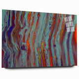 Abstract Fluid Canvas Art – Teal & Orange Modern Wall Print
