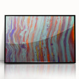 Abstract Fluid Canvas Art – Teal & Orange Modern Wall Print