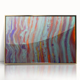 Abstract Fluid Canvas Art – Teal & Orange Modern Wall Print