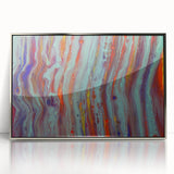 Abstract Fluid Canvas Art – Teal & Orange Modern Wall Print