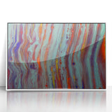 Abstract Fluid Canvas Art – Teal & Orange Modern Wall Print