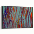 Abstract Fluid Canvas Art – Teal & Orange Modern Wall Print