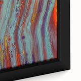 Abstract Fluid Canvas Art – Teal & Orange Modern Wall Print