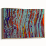 Abstract Fluid Canvas Art – Teal & Orange Modern Wall Print