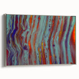 Abstract Fluid Canvas Art – Teal & Orange Modern Wall Print
