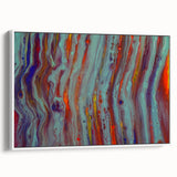 Abstract Fluid Canvas Art – Teal & Orange Modern Wall Print