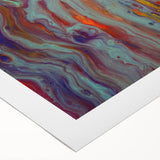 Abstract Fluid Canvas Art – Teal & Orange Modern Wall Print