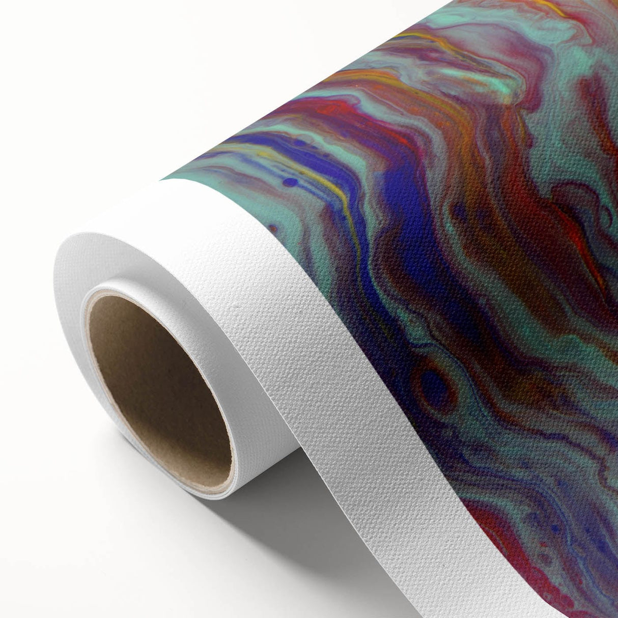 Abstract Fluid Canvas Art – Teal & Orange Modern Wall Print