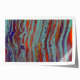 Abstract Fluid Canvas Art – Teal & Orange Modern Wall Print