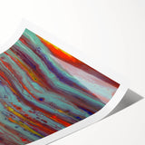 Abstract Fluid Canvas Art – Teal & Orange Modern Wall Print