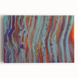 Abstract Fluid Canvas Art – Teal & Orange Modern Wall Print