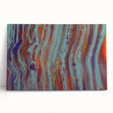 Abstract Fluid Canvas Art – Teal & Orange Modern Wall Print