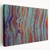 Abstract Fluid Canvas Art – Teal & Orange Modern Wall Print