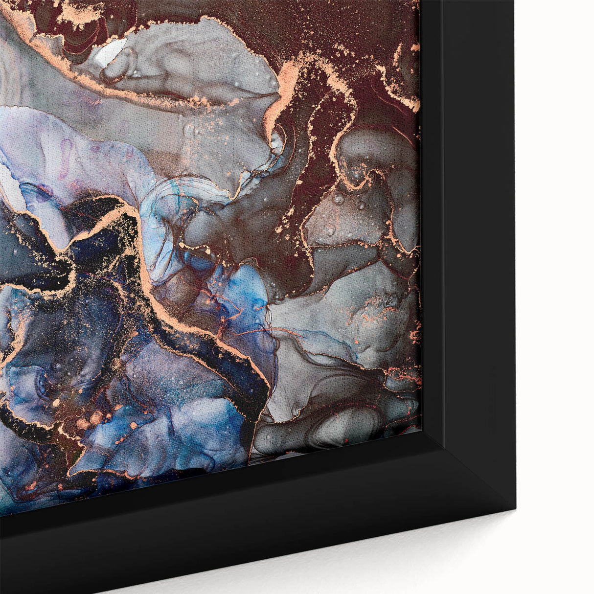 Exclusive Abstract Wall Decor – Navy Blue & Copper Canvas
