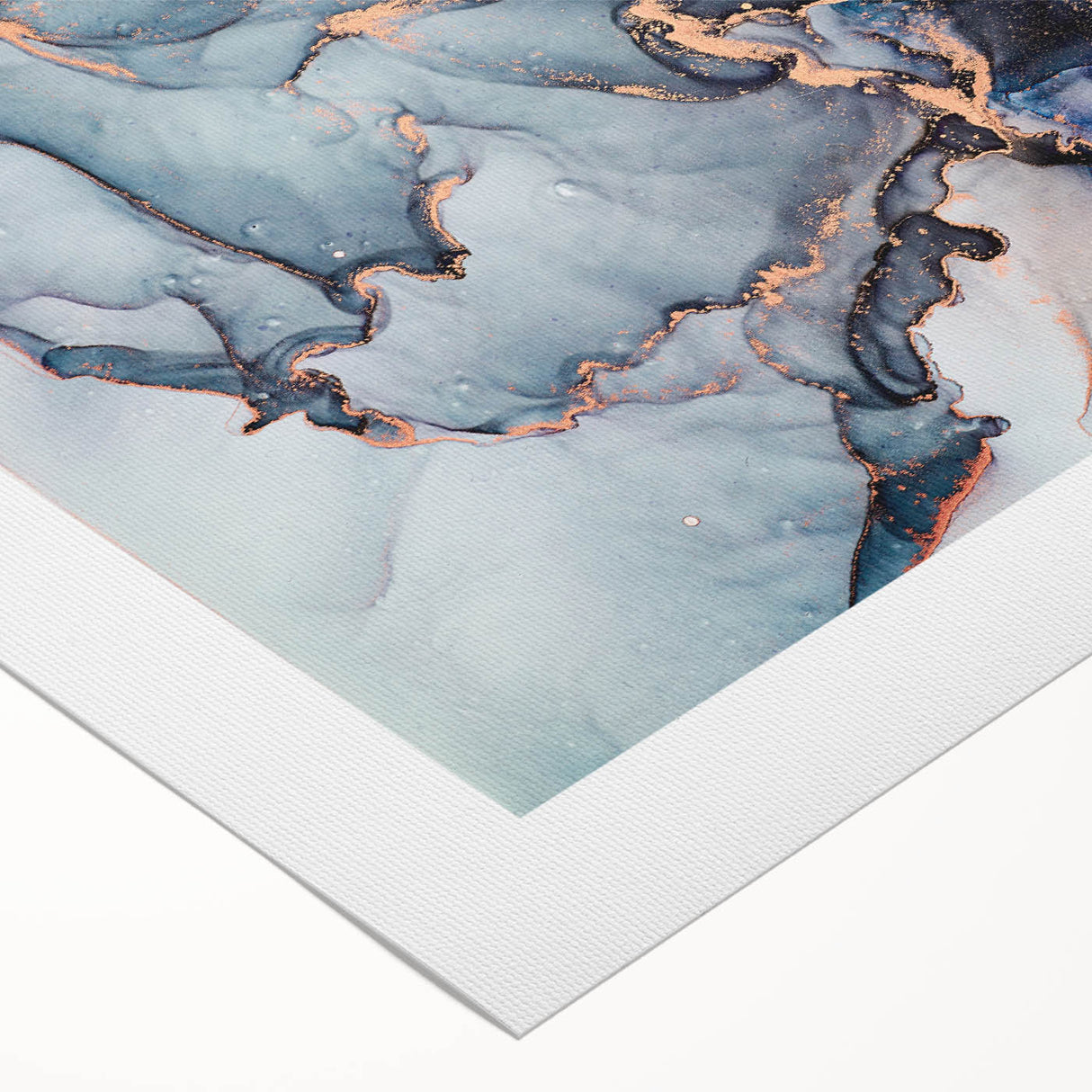 Exclusive Abstract Wall Decor – Navy Blue & Copper Canvas