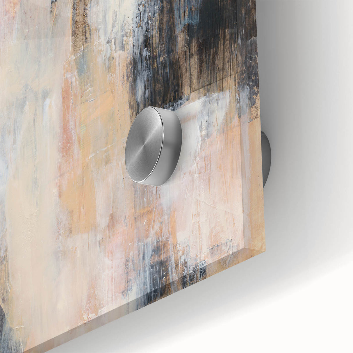 Earthen Harmony Abstracts - Soft Abstract Art in Peach, Blue, and White