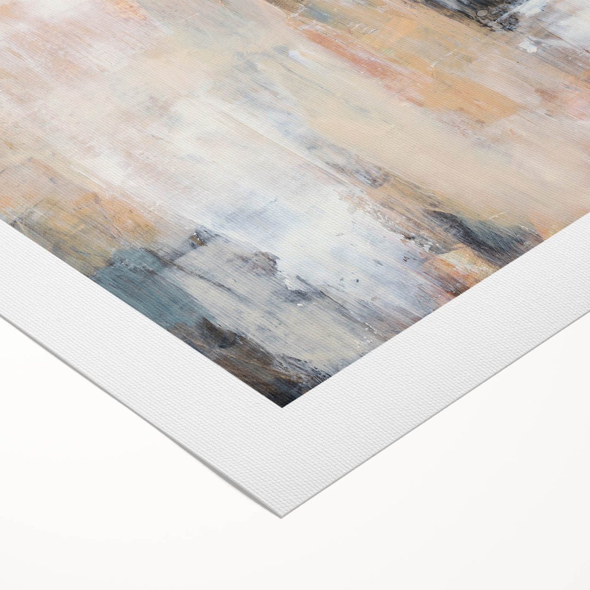 Earthen Harmony Abstracts - Soft Abstract Art in Peach, Blue, and White