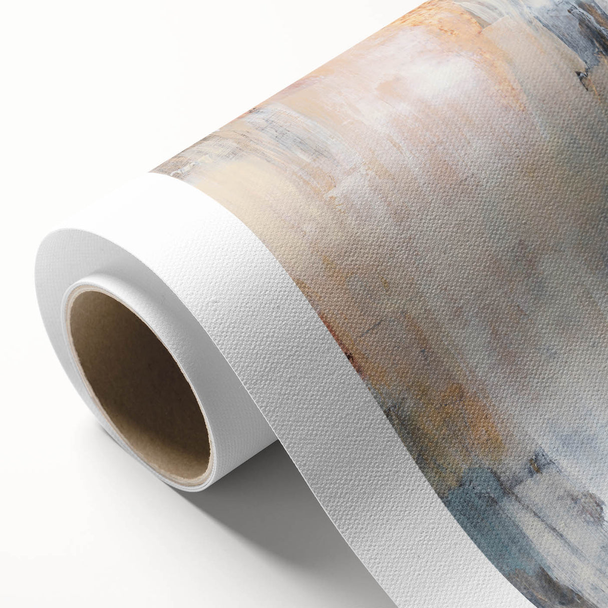 Earthen Harmony Abstracts - Soft Abstract Art in Peach, Blue, and White