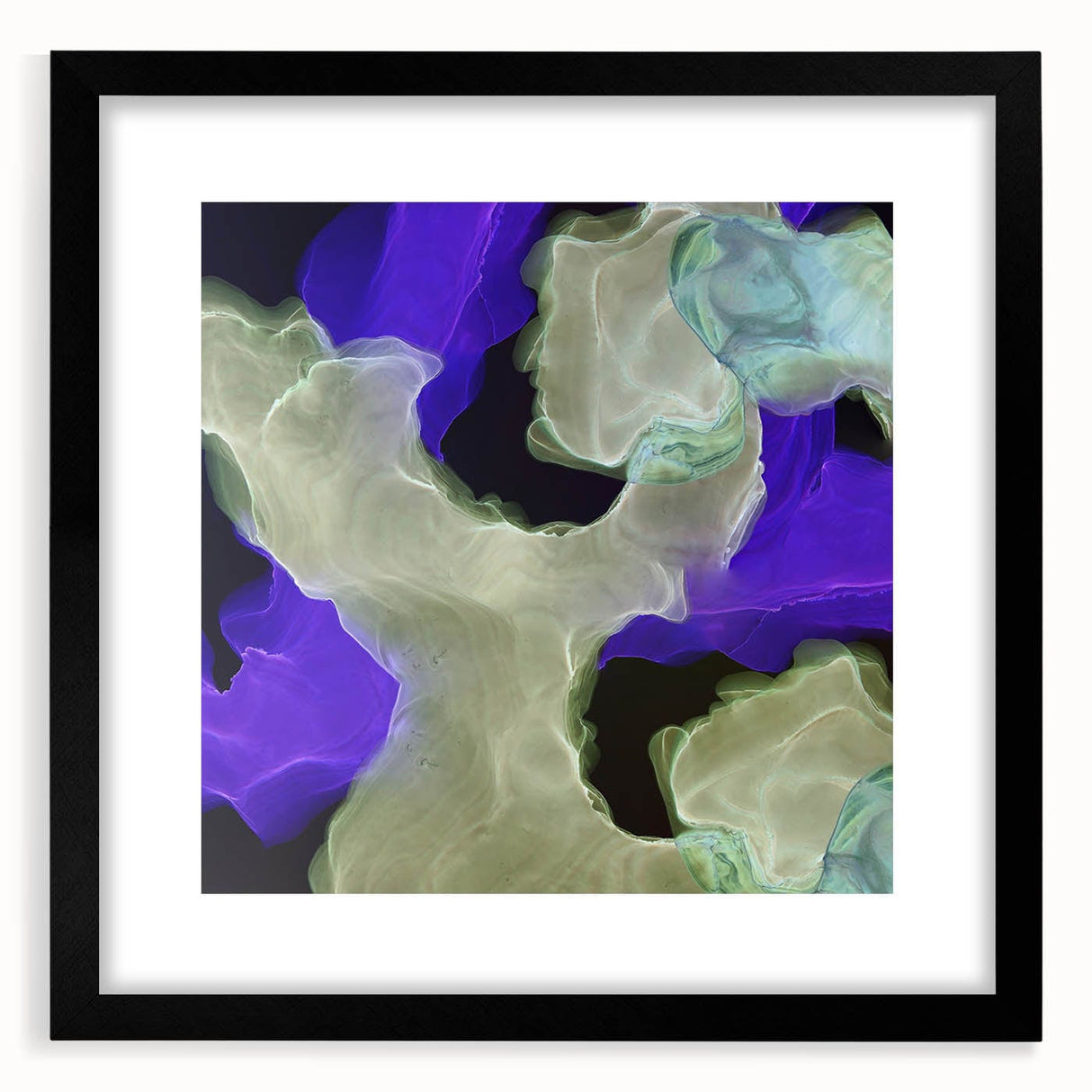 Contemporary Abstract Wall Art – Moody Violet & Green Canvas Print