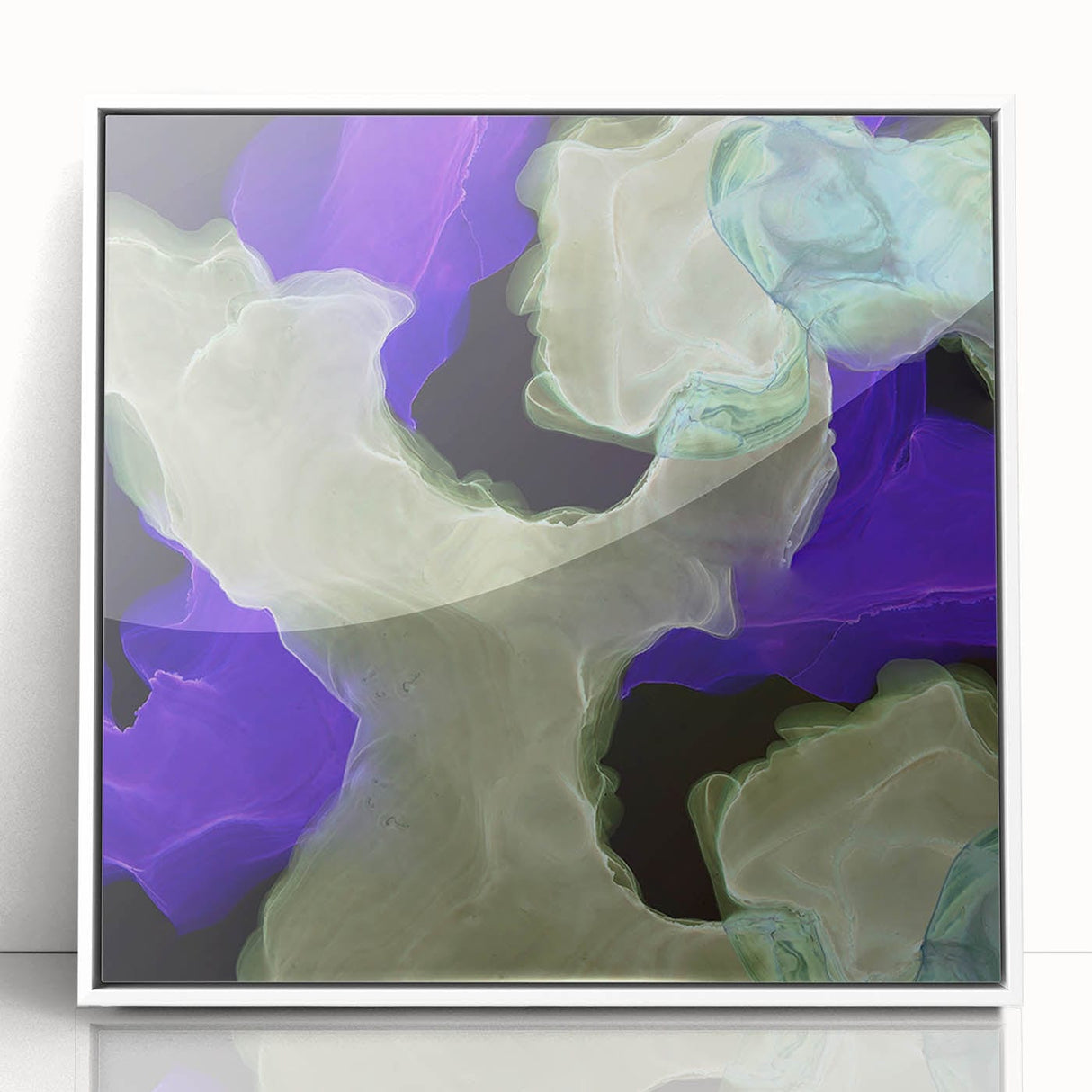 Contemporary Abstract Wall Art – Moody Violet & Green Canvas Print