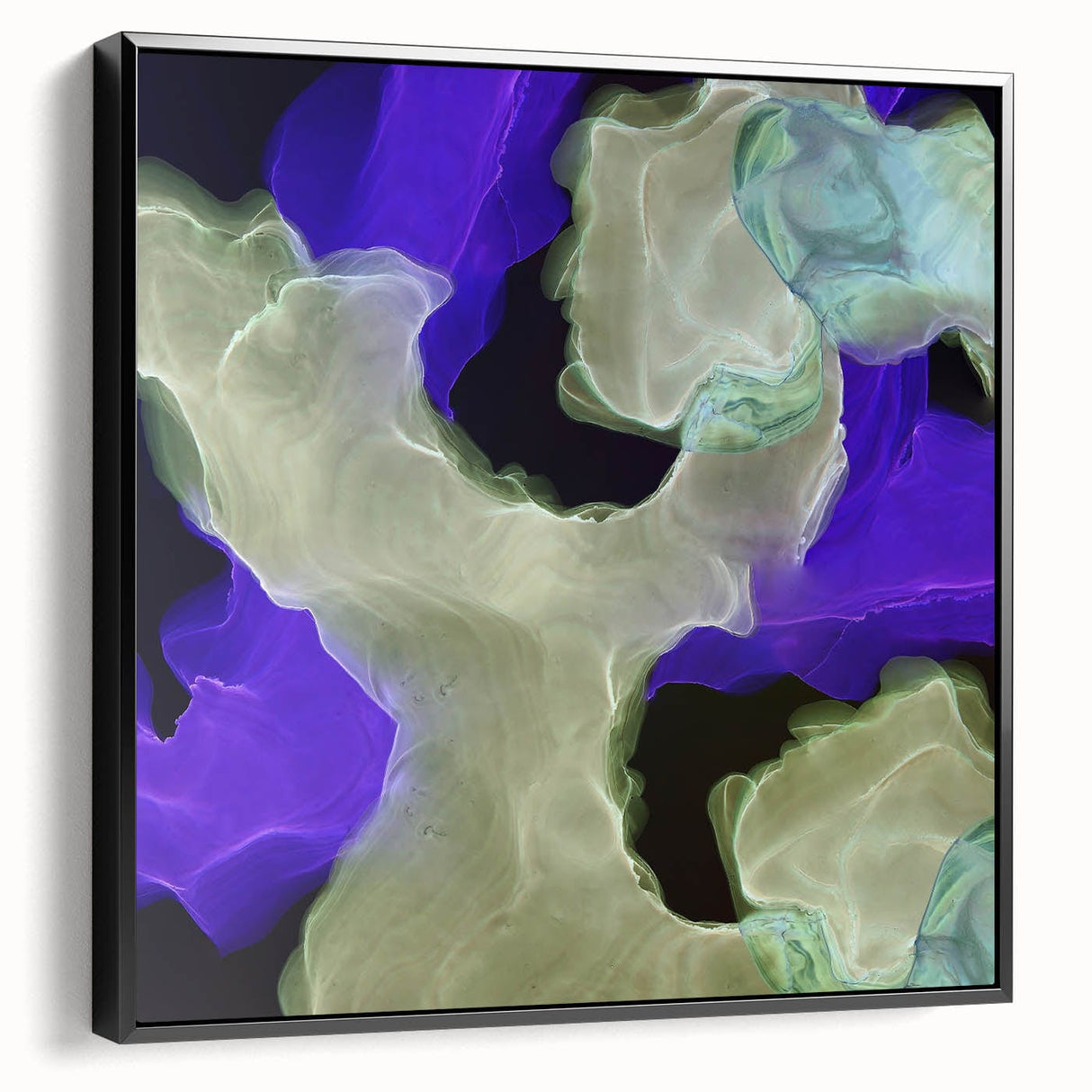 Contemporary Abstract Wall Art – Moody Violet & Green Canvas Print