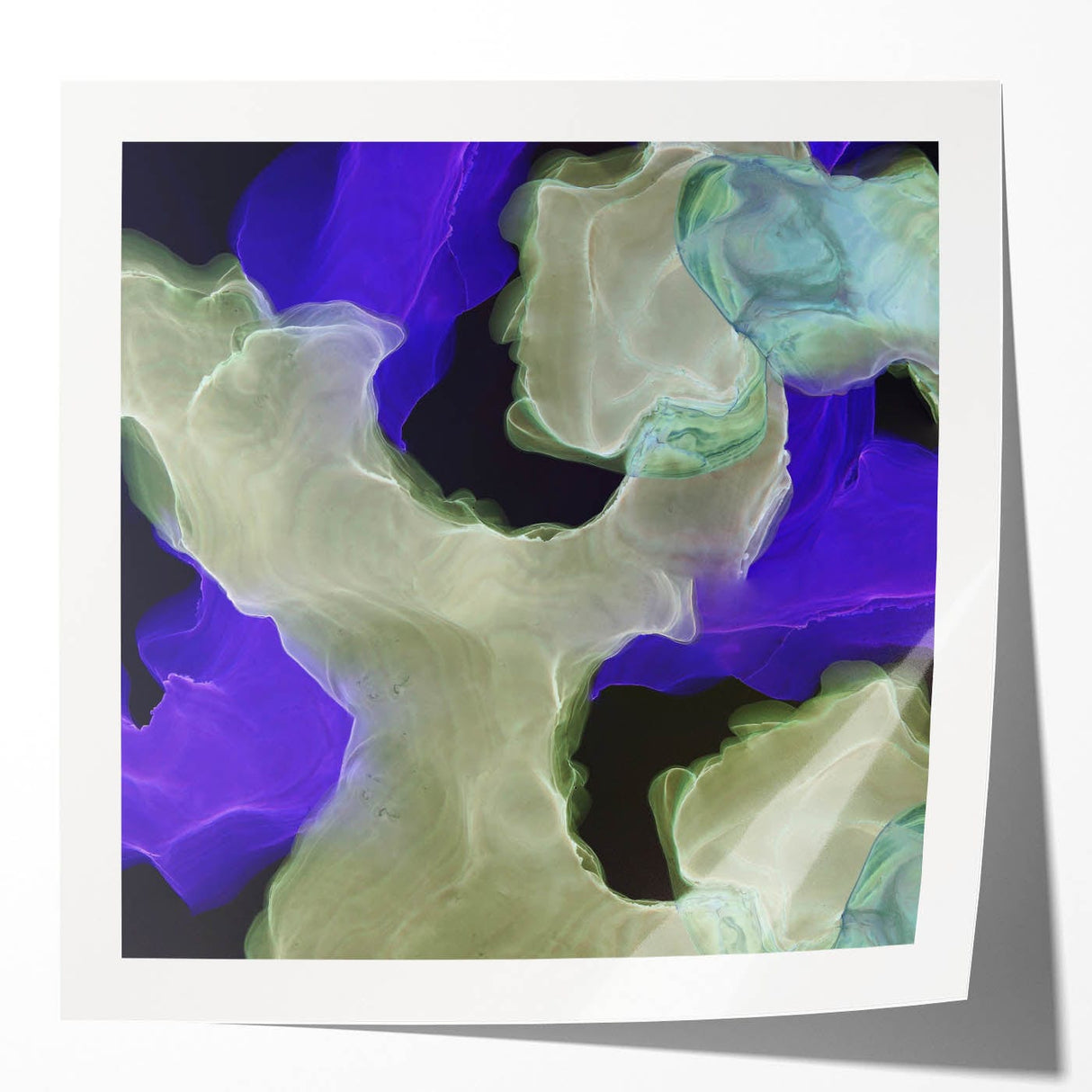 Contemporary Abstract Wall Art – Moody Violet & Green Canvas Print