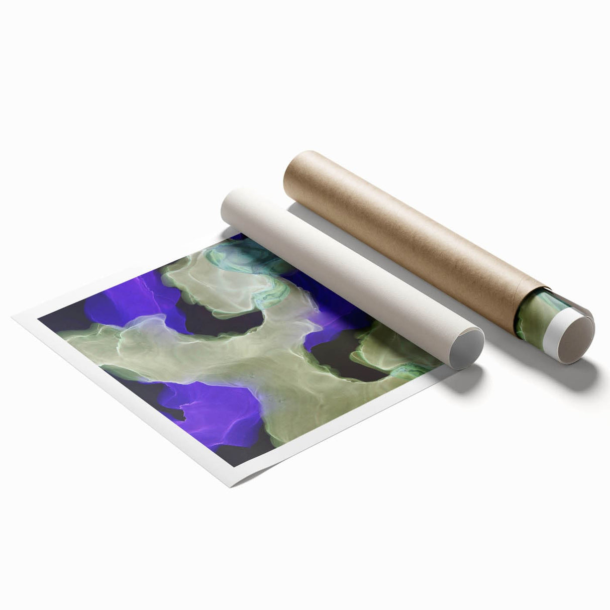 Contemporary Abstract Wall Art – Moody Violet & Green Canvas Print