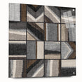Geometric Abstract Canvas Art - Earthy Textured Grid in Neutrals