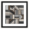 Geometric Abstract Canvas Art - Earthy Textured Grid in Neutrals