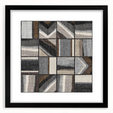 Geometric Abstract Canvas Art - Earthy Textured Grid in Neutrals