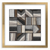Geometric Abstract Canvas Art - Earthy Textured Grid in Neutrals