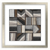 Geometric Abstract Canvas Art - Earthy Textured Grid in Neutrals