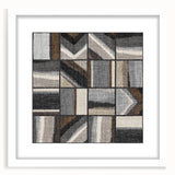 Geometric Abstract Canvas Art - Earthy Textured Grid in Neutrals