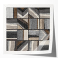 Geometric Abstract Canvas Art - Earthy Textured Grid in Neutrals