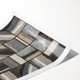 Geometric Abstract Canvas Art - Earthy Textured Grid in Neutrals