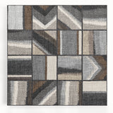 Geometric Abstract Canvas Art - Earthy Textured Grid in Neutrals