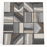 Geometric Abstract Canvas Art - Earthy Textured Grid in Neutrals
