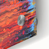 Contemporary Fluid Art Piece – Fiery Red & Orange Abstract Print