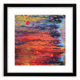 Contemporary Fluid Art Piece – Fiery Red & Orange Abstract Print