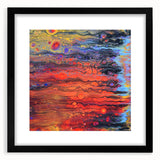 Contemporary Fluid Art Piece – Fiery Red & Orange Abstract Print