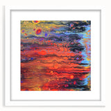 Contemporary Fluid Art Piece – Fiery Red & Orange Abstract Print