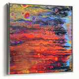 Contemporary Fluid Art Piece – Fiery Red & Orange Abstract Print
