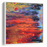 Contemporary Fluid Art Piece – Fiery Red & Orange Abstract Print