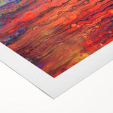 Contemporary Fluid Art Piece – Fiery Red & Orange Abstract Print